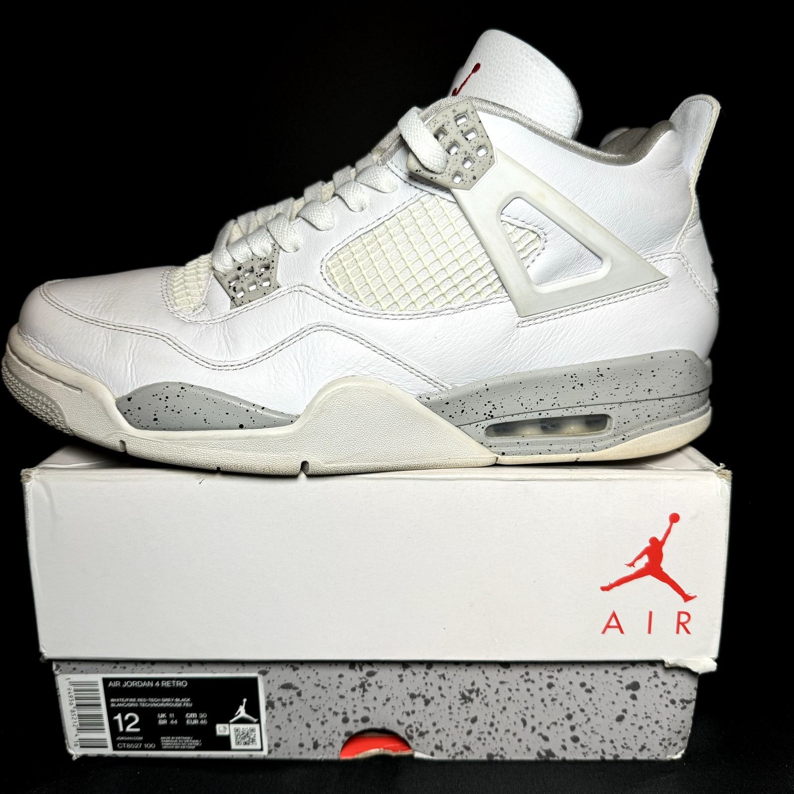 Jordan Brand × Nike Size 12 - Nike Air Jordan 4 Retro White Oreo Men's Shoes Size US 12 / EU 45 - 9 Thumbnail