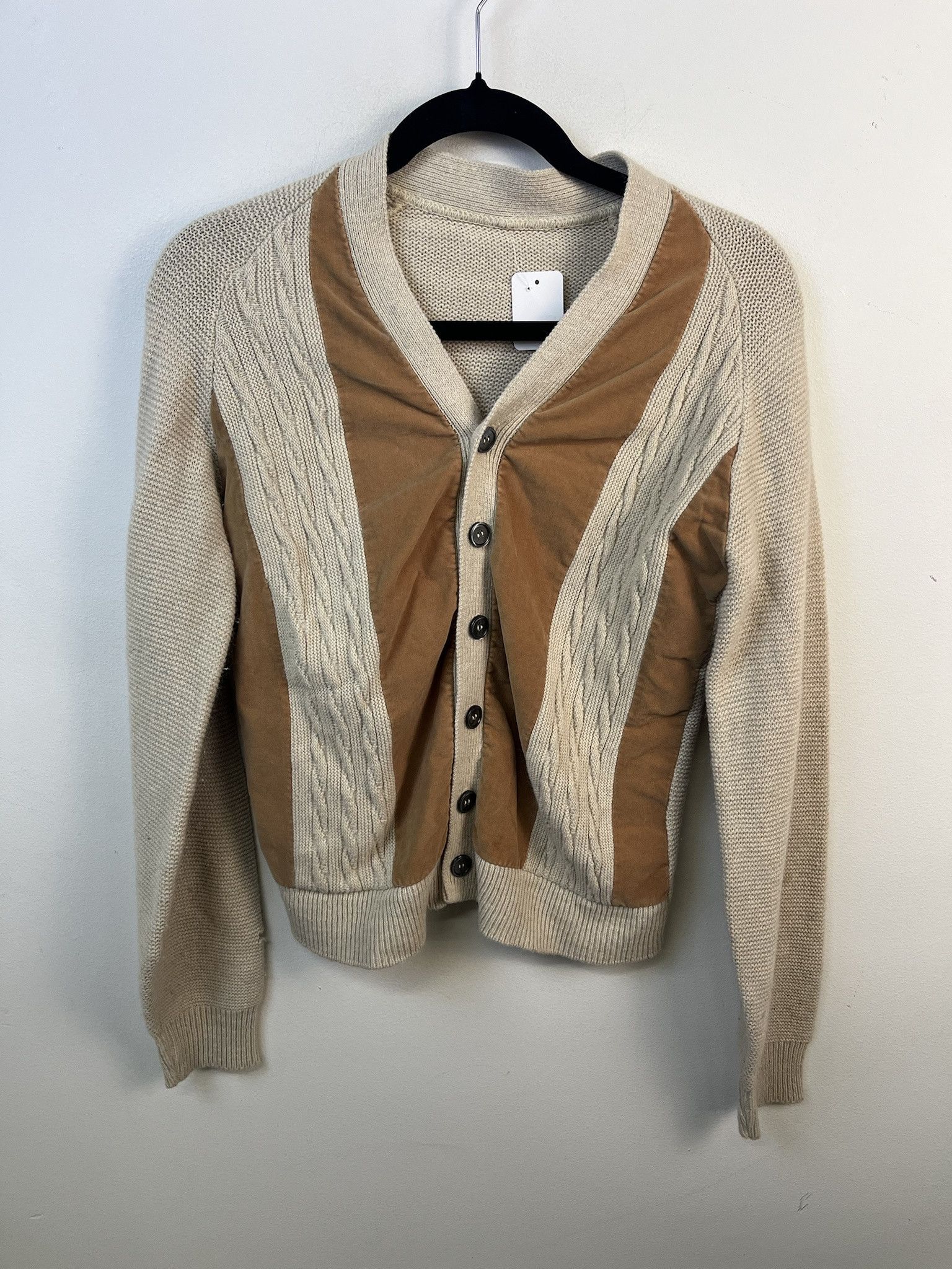 Other Vintage Knit Sweater 1990s Thick Knit Velvet Cableknit Cardigan Size S Size US S / EU 44-46 / 1 - 1 Thumbnail