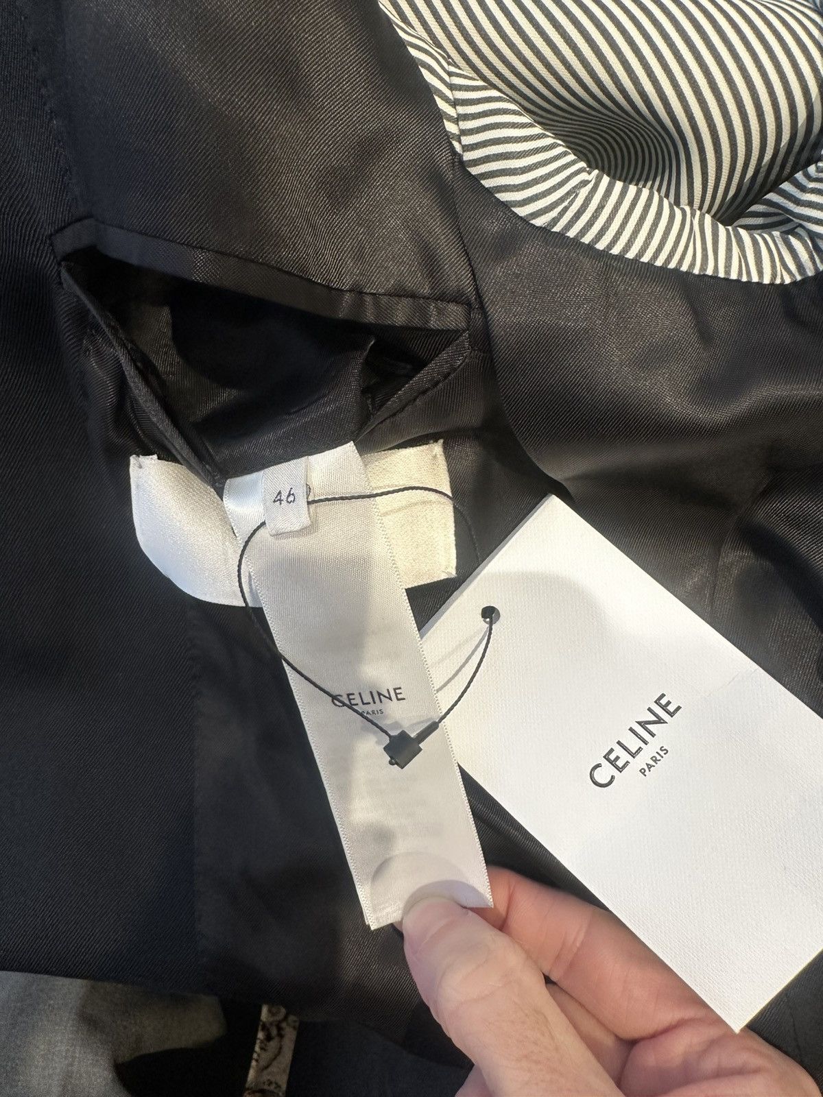 Celine 22SS Black Blazer Boxy Wool Gabardine Size 46R - 11 Thumbnail