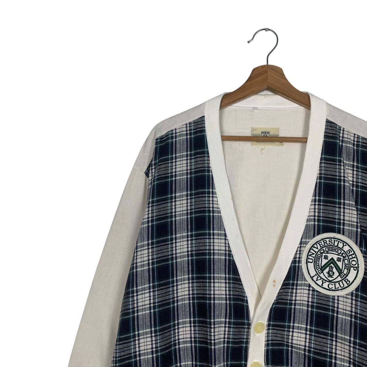 Japanese Brand UNIVERSITY SHOP Ivy Club Checked Cardigan #1805-C16 Size US L / EU 52-54 / 3 - 6 Thumbnail