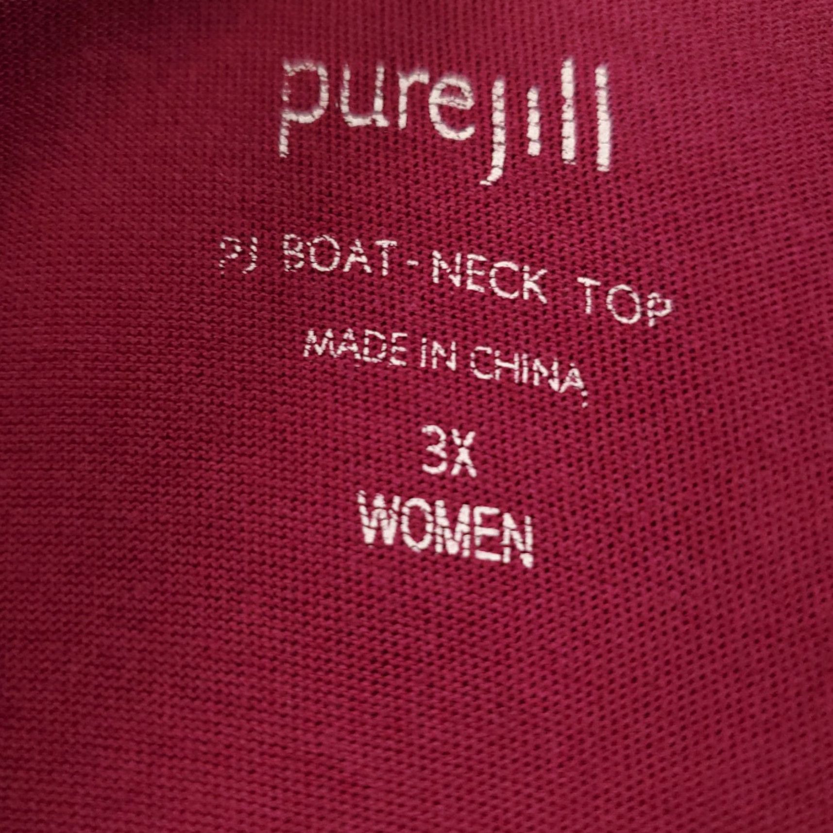 J. Jill J Jill Tunic Top Womens 3X Burgundy Red Boat Neck Asymmetric Hem Pullover Shirt Blouse Classic Tunic Blouse Ladies Plus Size Cotton Blend Rayon Size XXL / US 16-18 / IT 52-54 - 5 Thumbnail