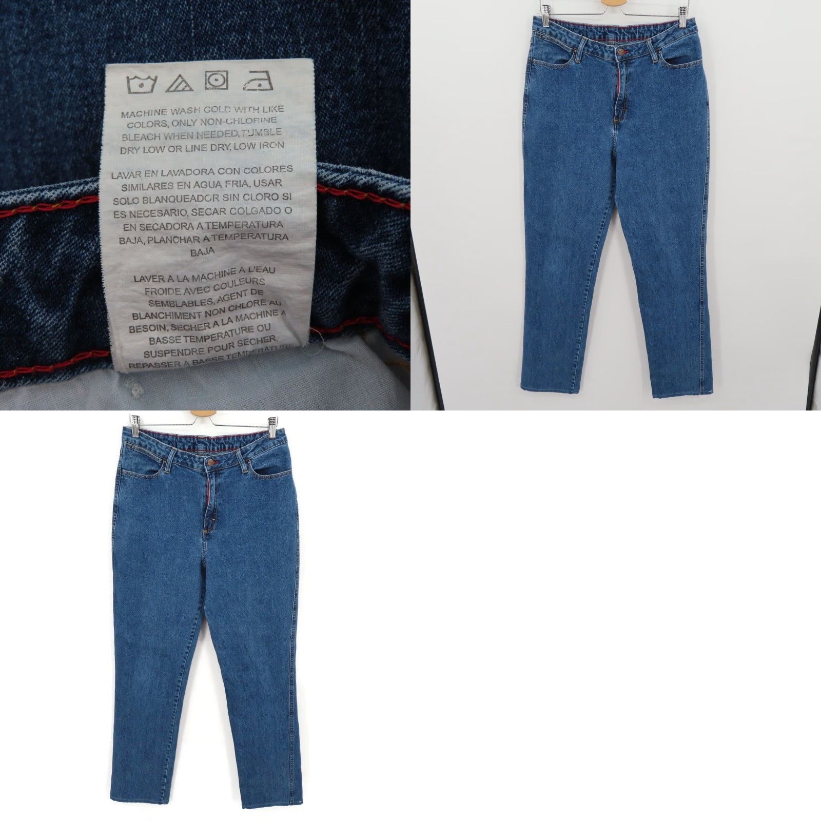 Wrangler Wrangler Womens Jeans 13/14 x 34 Medium Blue Wash Denim Straight Leg 5-Pocket Regular Size 14 Womens Jeans Blue Wash Straight Legacy and Gold Stitch Size 36" / US 14 / IT 50 - 8 Thumbnail