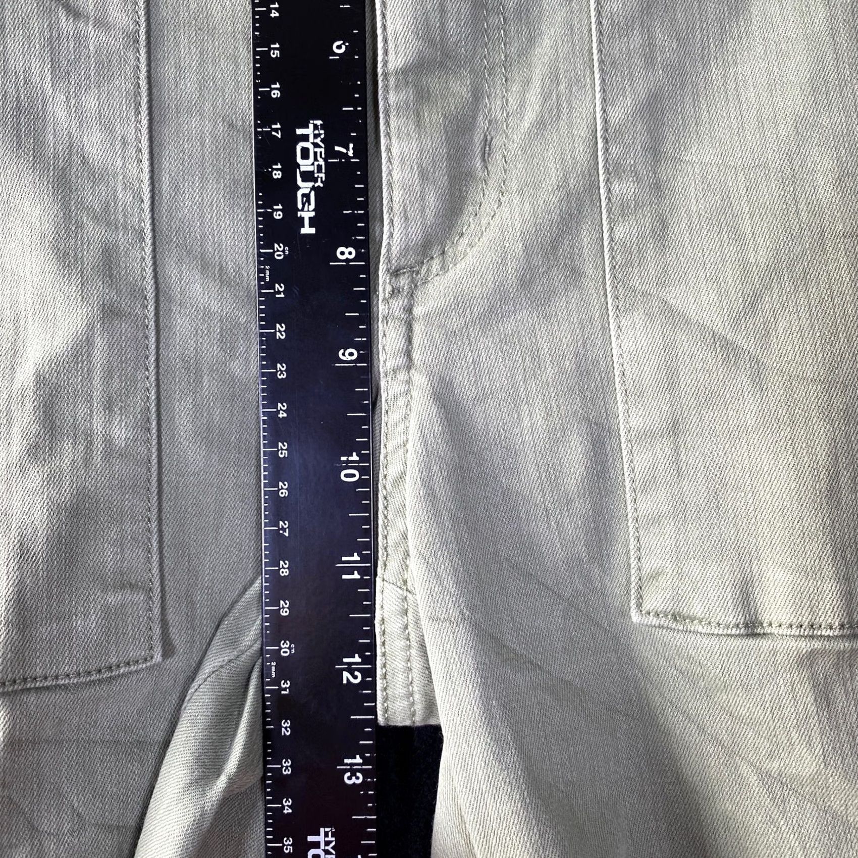 Ann Taylor LOFT Womens Pants Green Denim High Rise Slim Leg Raw Hems Stretch 6 Size 28" / US 6 / IT 42 - 6 Thumbnail