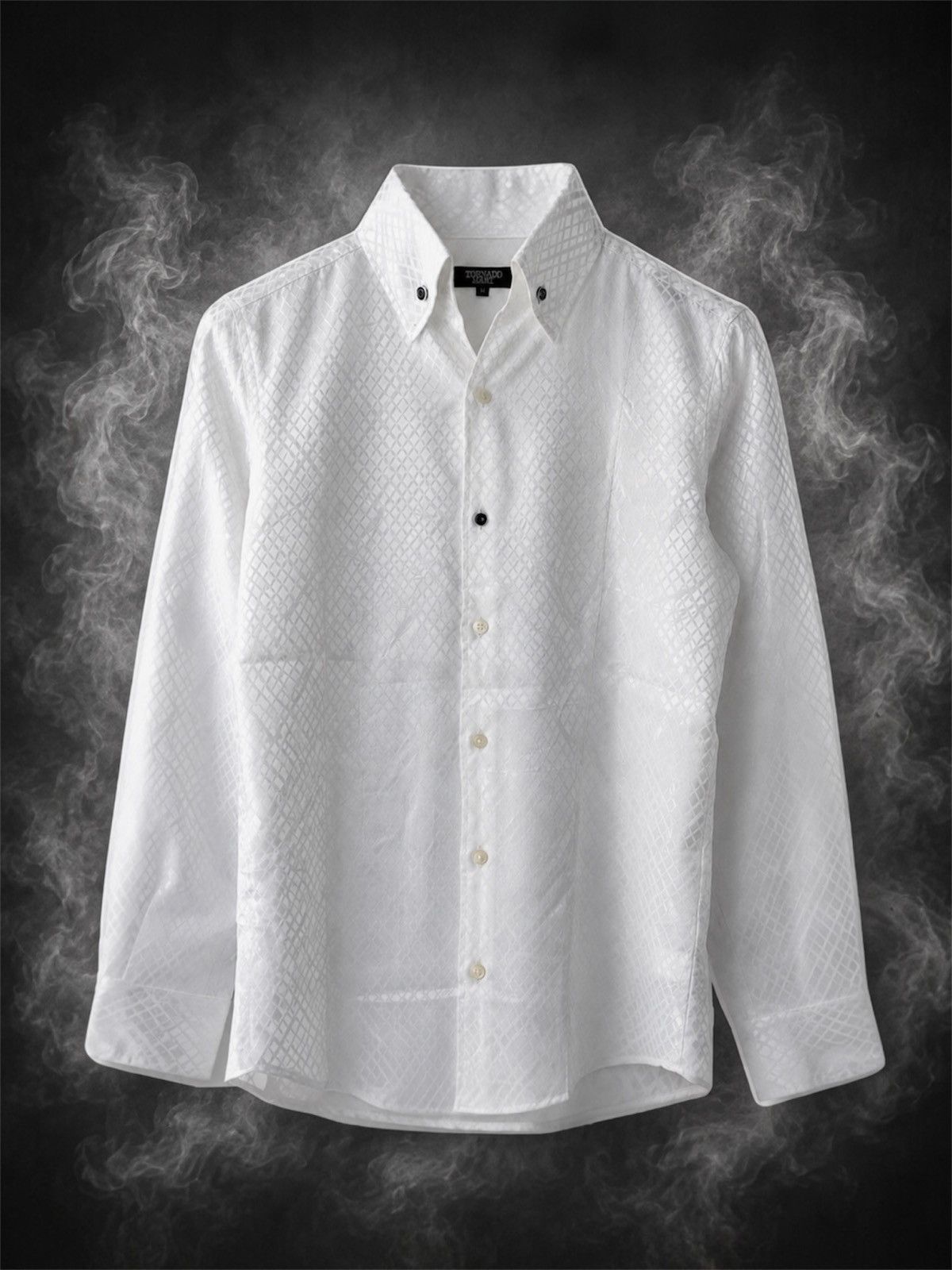 Tornado Mart Tornado Mark White Button Shirt Silk Silky Size M / US 6-8 / IT 42-44 - 1 Thumbnail