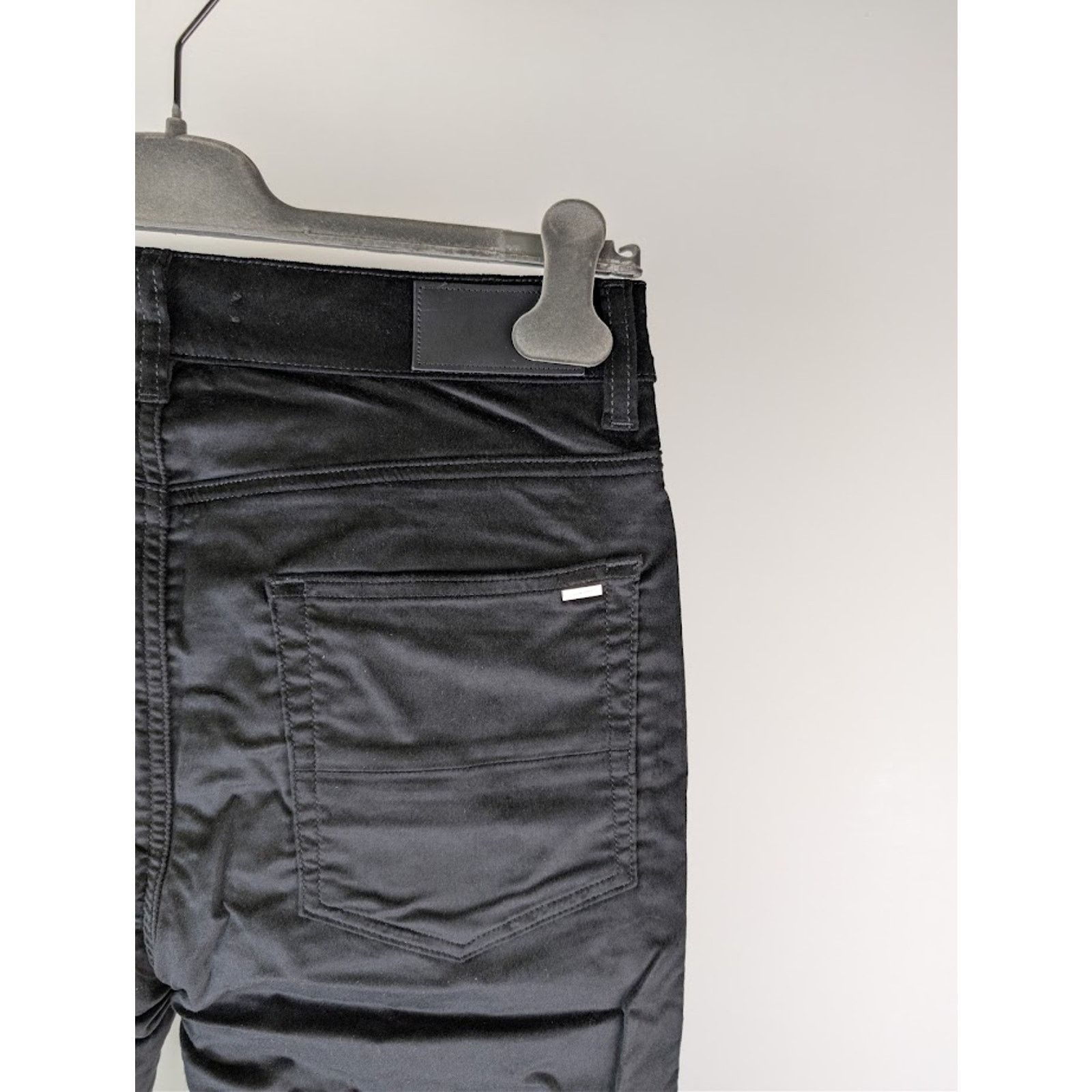 Amiri o1rshd1 Velour Skinny Stack Jeans in Black Size US 29 - 13 Thumbnail