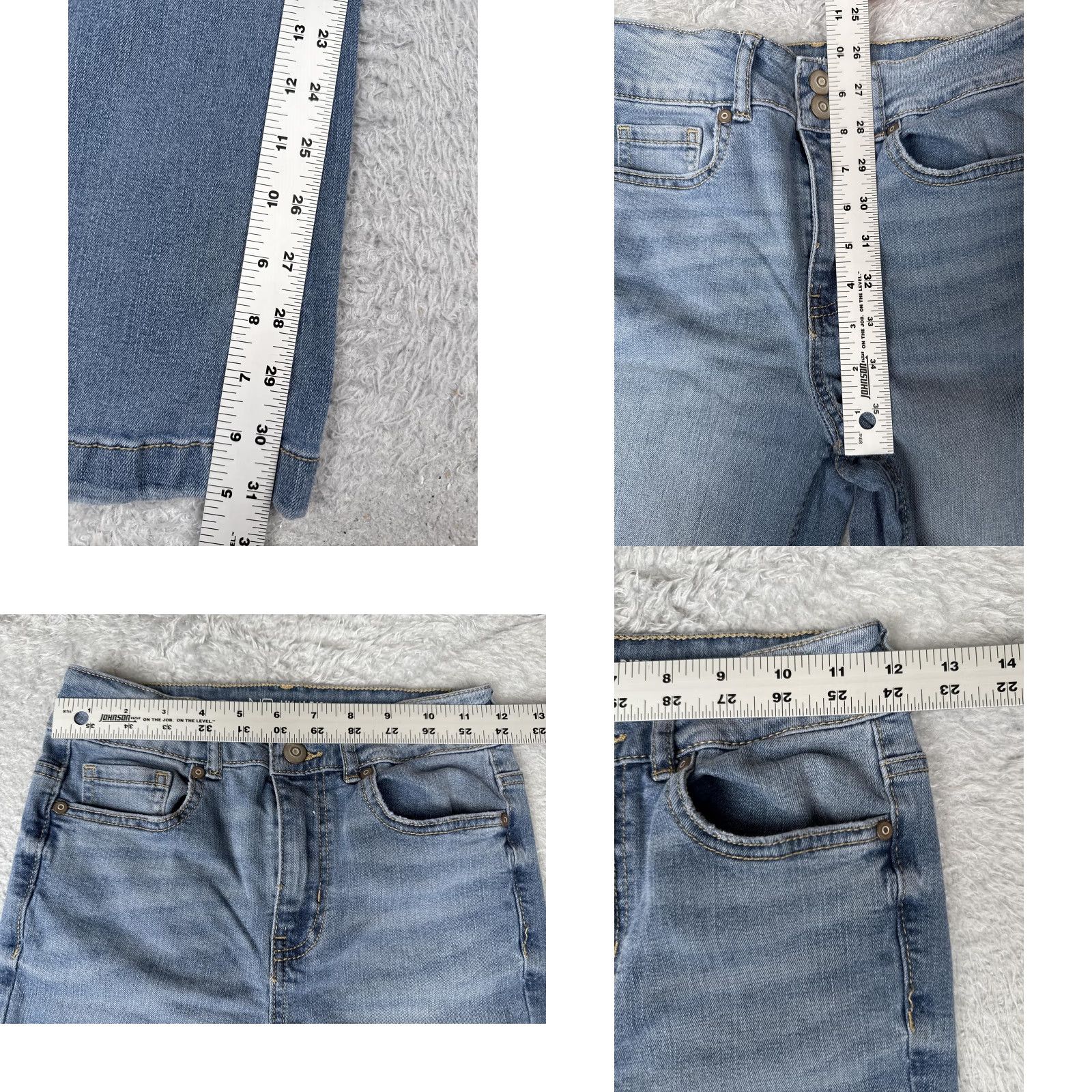 Vintage No Boundaries Jeans Womens High Rise Bootcut Juniors Light Wash Stretch 22x31 Size 25" / US 0 / IT 36 - 8 Thumbnail