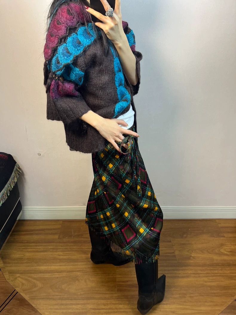 Kenzo KENZO Ruffled fringe patchwork cardigan coat Size S / US 4 / IT 40 - 8 Thumbnail