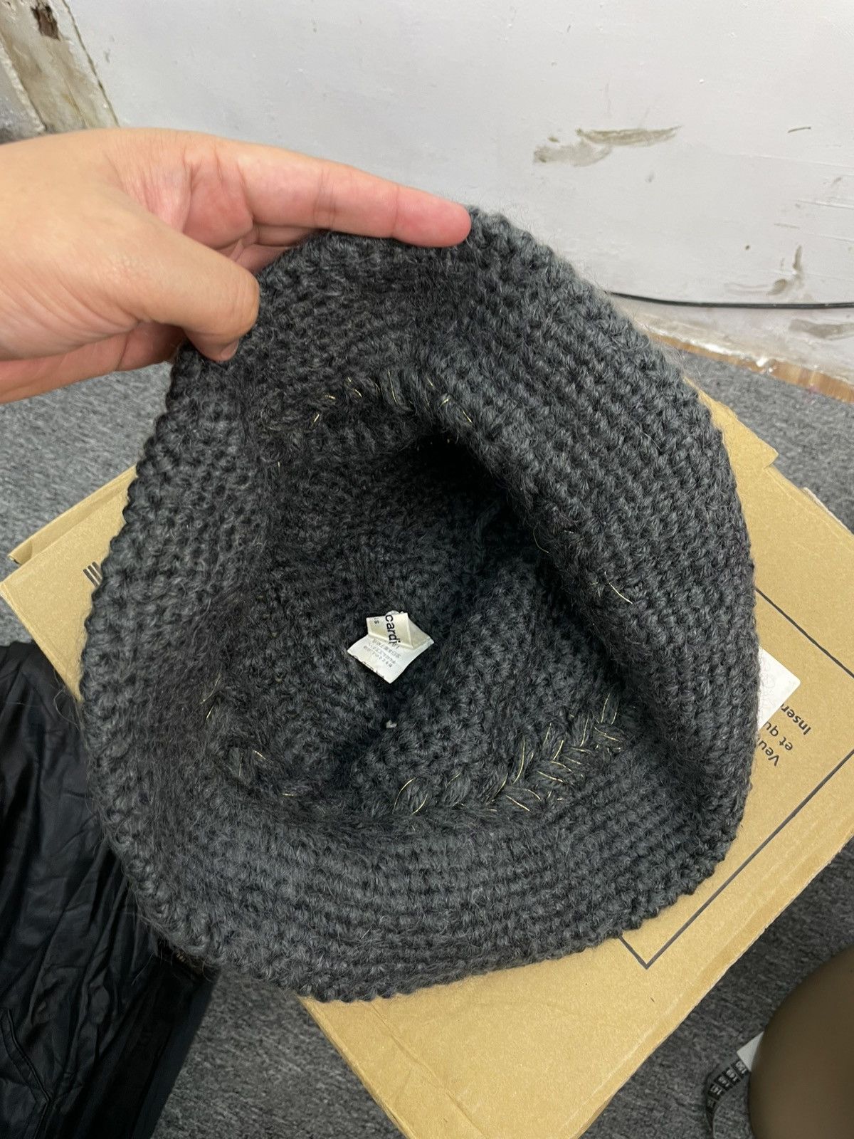 Pierre Cardin × Vintage Vintage 90s Pierre Cardin Paris Mohair Knitted Bucket Hat Size ONE SIZE - 3 Thumbnail