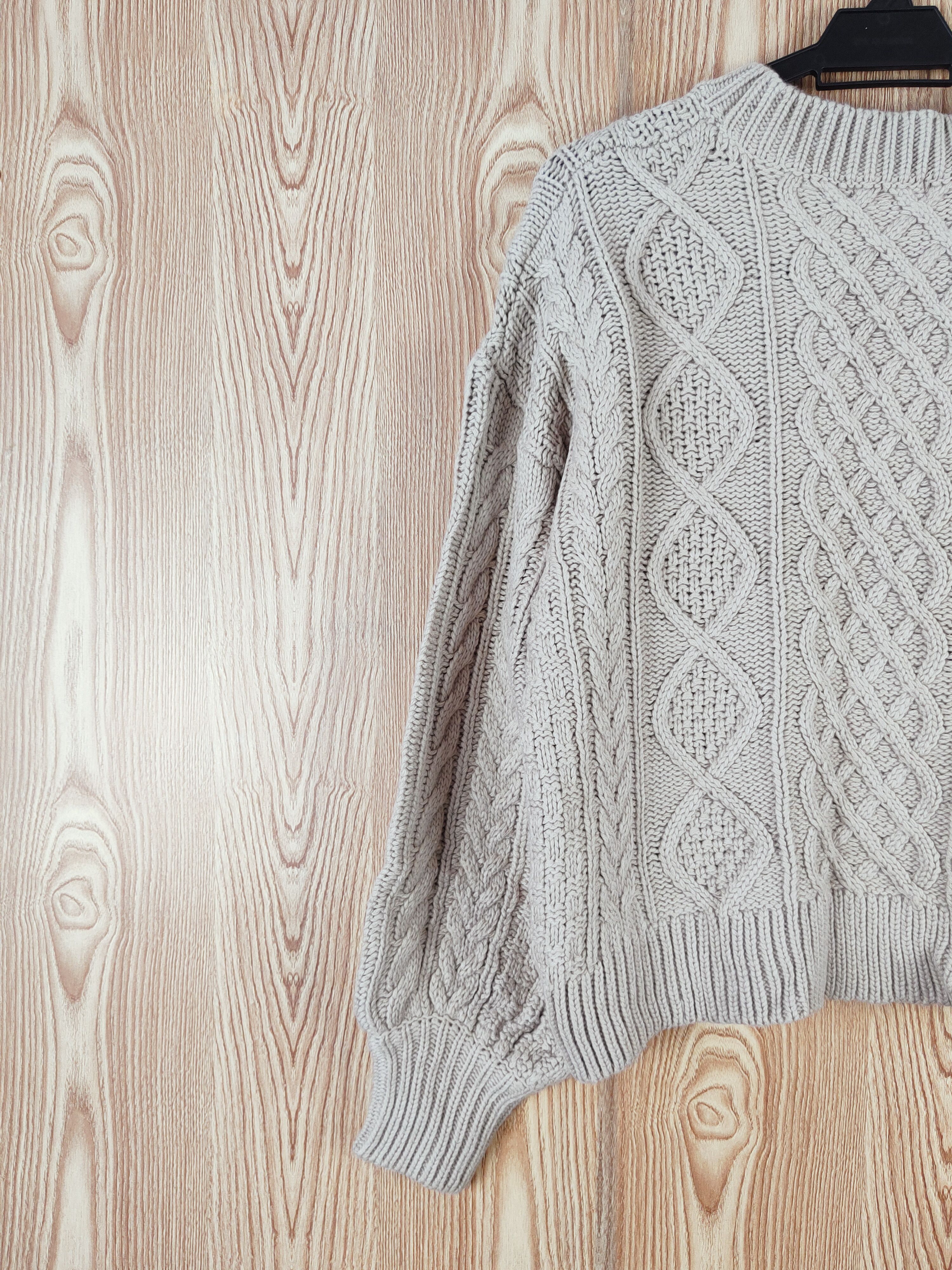 Aran Isles Knitwear Lowrys Farm Beige cable Knitwear Sweatshirts #W732 Size M / US 6-8 / IT 42-44 - 8 Thumbnail