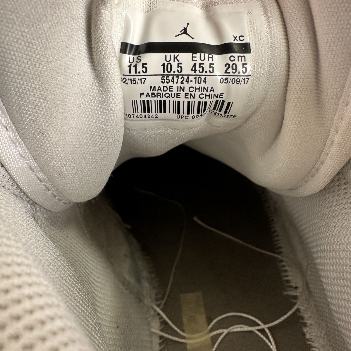 Jordan Brand × Nike Air Jordan 1 Mid Triple White 2020 Size 11.5 Used Rare Size US 11.5 / EU 44-45 - 7 Thumbnail