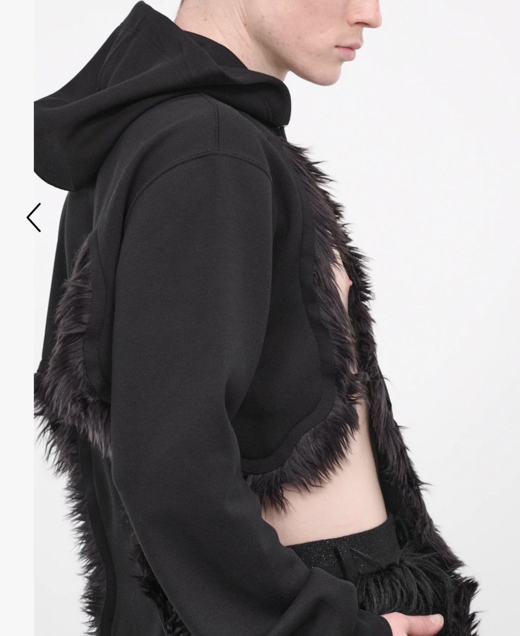 Comme des Garcons × Comme des Garcons Homme Plus comme des garçons Homme plus fur cut out hoodie runway Size 48R - 4 Thumbnail