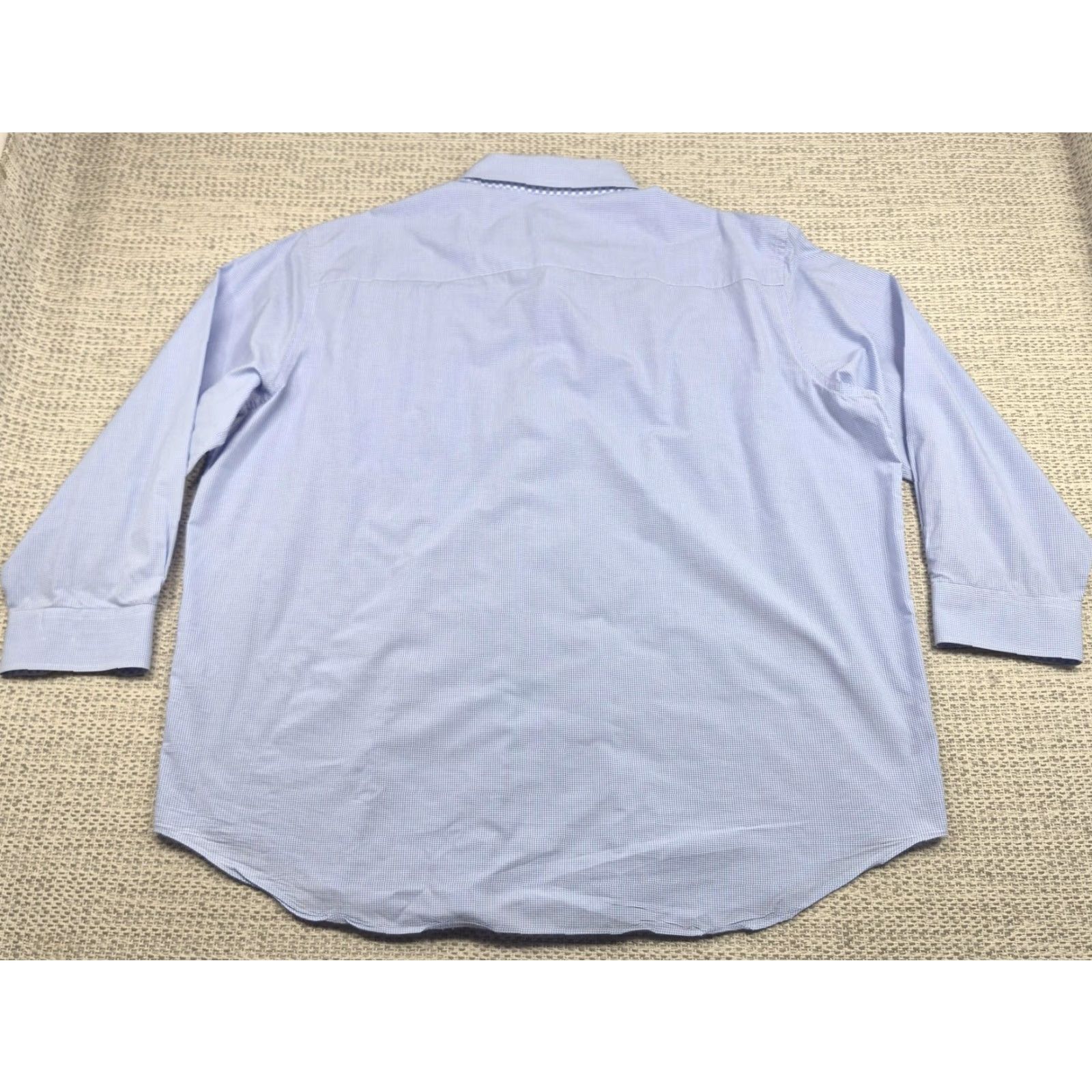 Tailorbyrd TAILORBYRD Shirt Mens 2XL Blue Check Long Sleeve Button Front Cotton Casual Size US XXL / EU 58 / 5 - 7 Thumbnail