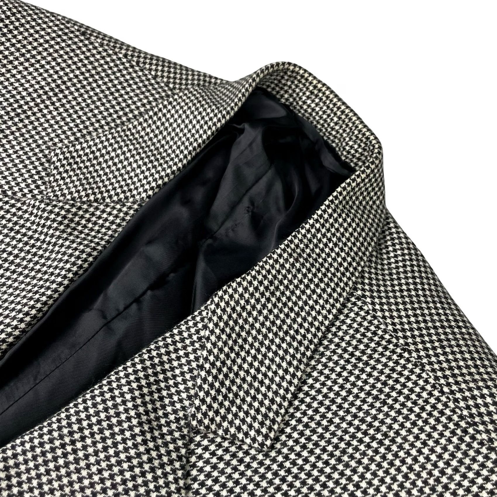 Vintage Hickey Freeman Blazer 100% Cashmere Black Houndstooth Two-Button 42R Men’s Boardroom Ventless Regular Jacket Coat Size 42R - 2 Thumbnail