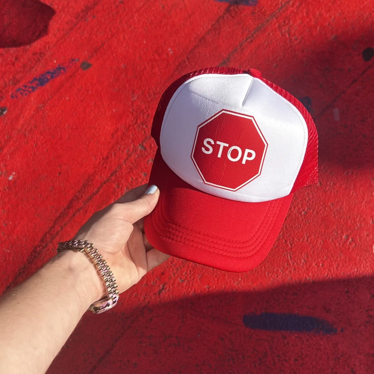 Vintage Stop Capping Trucker Hat Size ONE SIZE - 1 Preview
