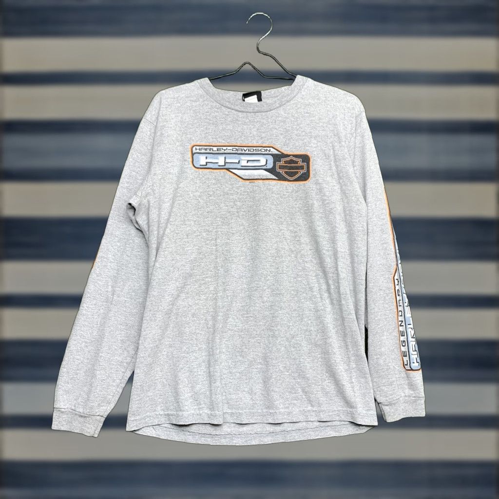 Harley Davidson Harley-Davidson Shirt Mens Medium Gray Long Sleeve Legendary El Paso Texas Moto Size US M / EU 48-50 / 2 - 1 Thumbnail