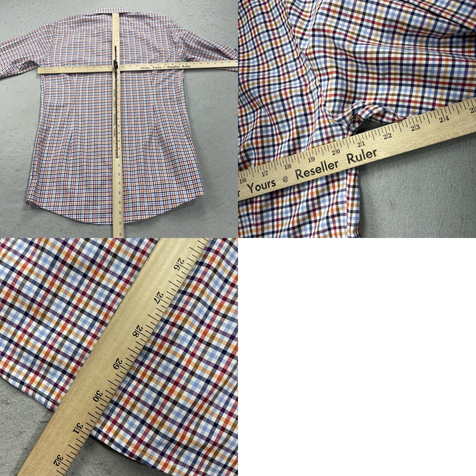 Eton Eton Shirt Mens 16 41 Colorful Check Slim Cotton Button Down Dress Shirt Size 42R - 8 Thumbnail