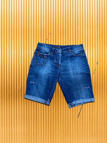 Dolce & Gabbana Vintage Denim Washed Blue Denim Shorts Size 26" / US 2 / IT 38 - 1 Thumbnail