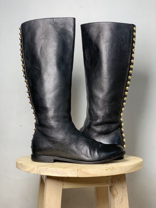 alexander mcqueen knee high boots