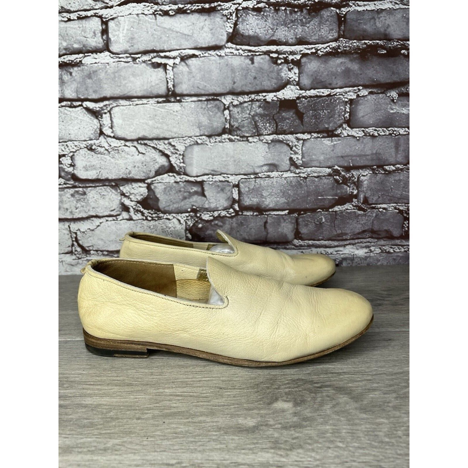 Silvano Sassetti Silvano Sassetti Beige Leather Slip On Loafers Flats Shoes W Size US 8 / IT 38 - 3 Thumbnail