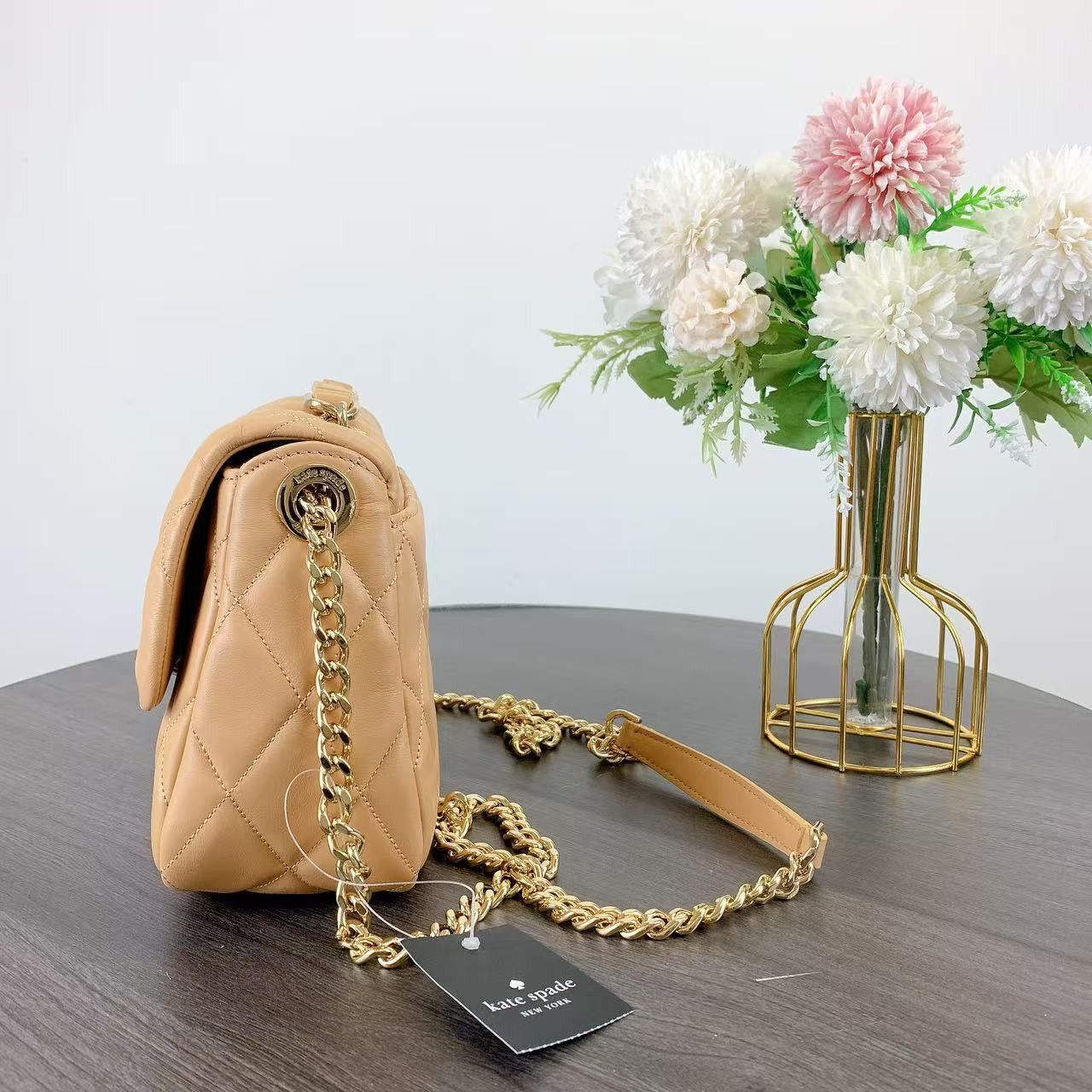 Kate Spade Kate Spade KJ949 Carey Quilted Small Flap Crossbody Mousse Size ONE SIZE - 4 Thumbnail