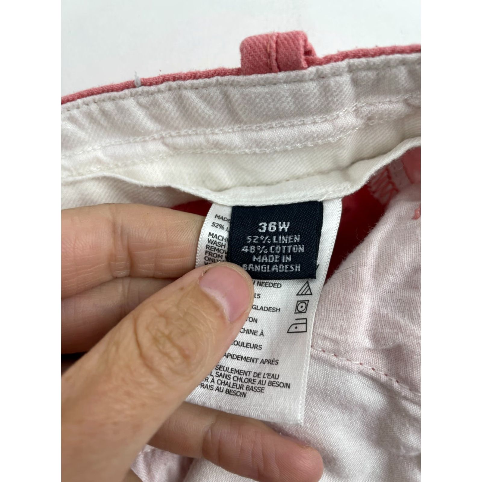 Nautica Nautica Shorts Mens 36W Pink Chino Flat Front Back Pockets Casual Travel Linen Cotton Modern 39 in Waist Regular No Vintage Mens Size US 39 - 7 Thumbnail
