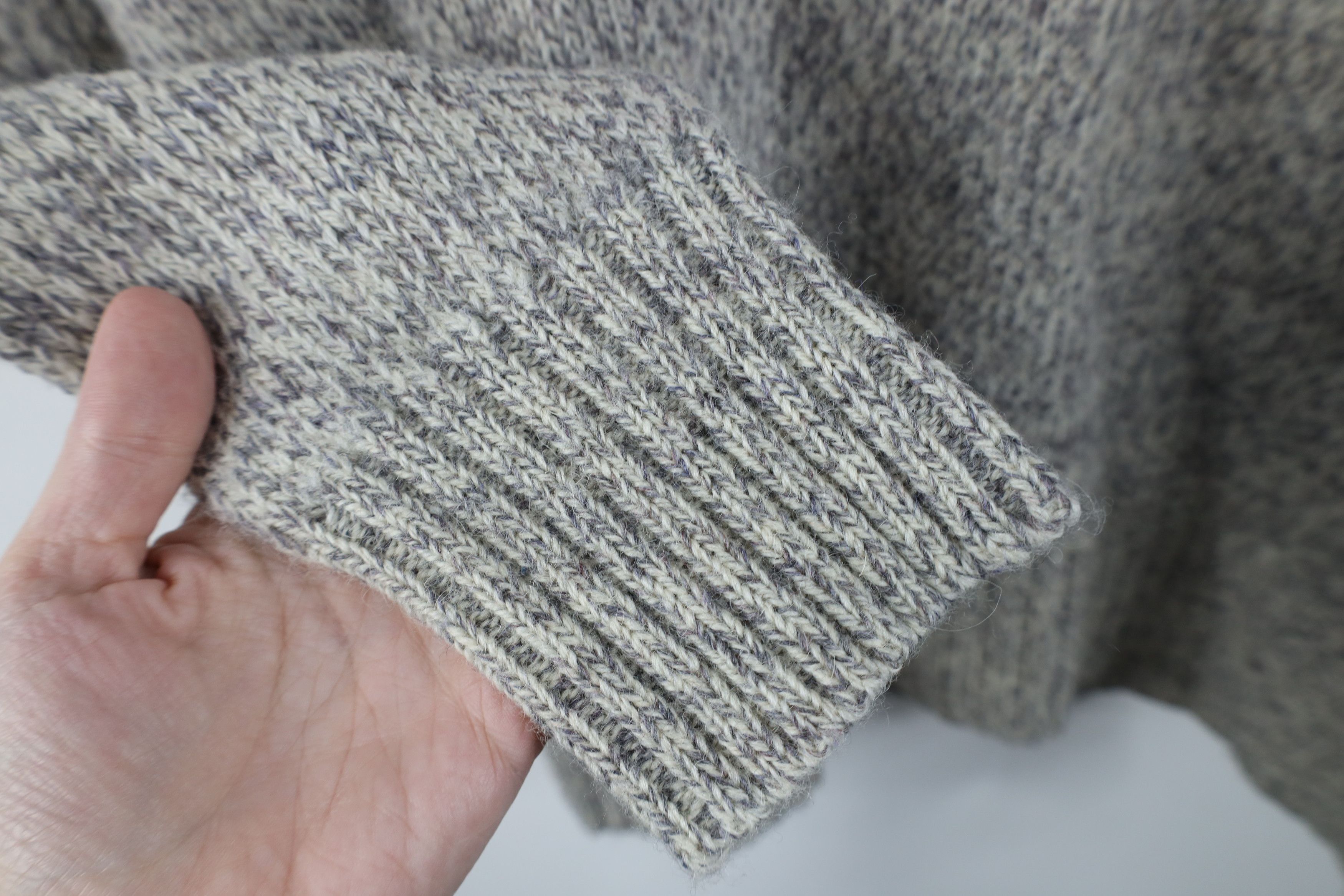 Vintage Vintage 90s Streetwear Blend Knit Shawl Collar Sweater Gray Size US L / EU 52-54 / 3 - 8 Thumbnail