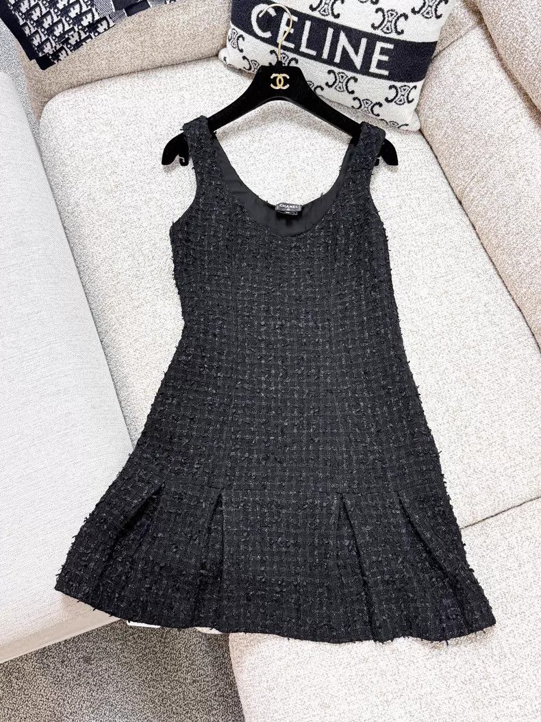 Chanel Chanel Tweed pleated skirt sleeveless dress Size XXS / US 00 / IT 34 - 3 Thumbnail