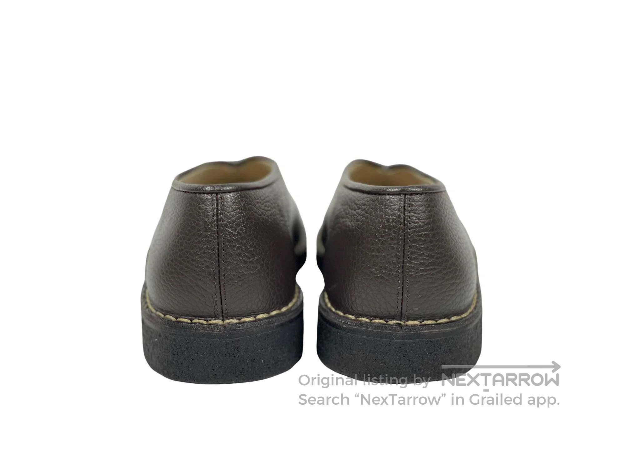 Lemaire Lemarie Brown lychee-patterned leather monk shoes Size US 9 / EU 42 - 4 Thumbnail