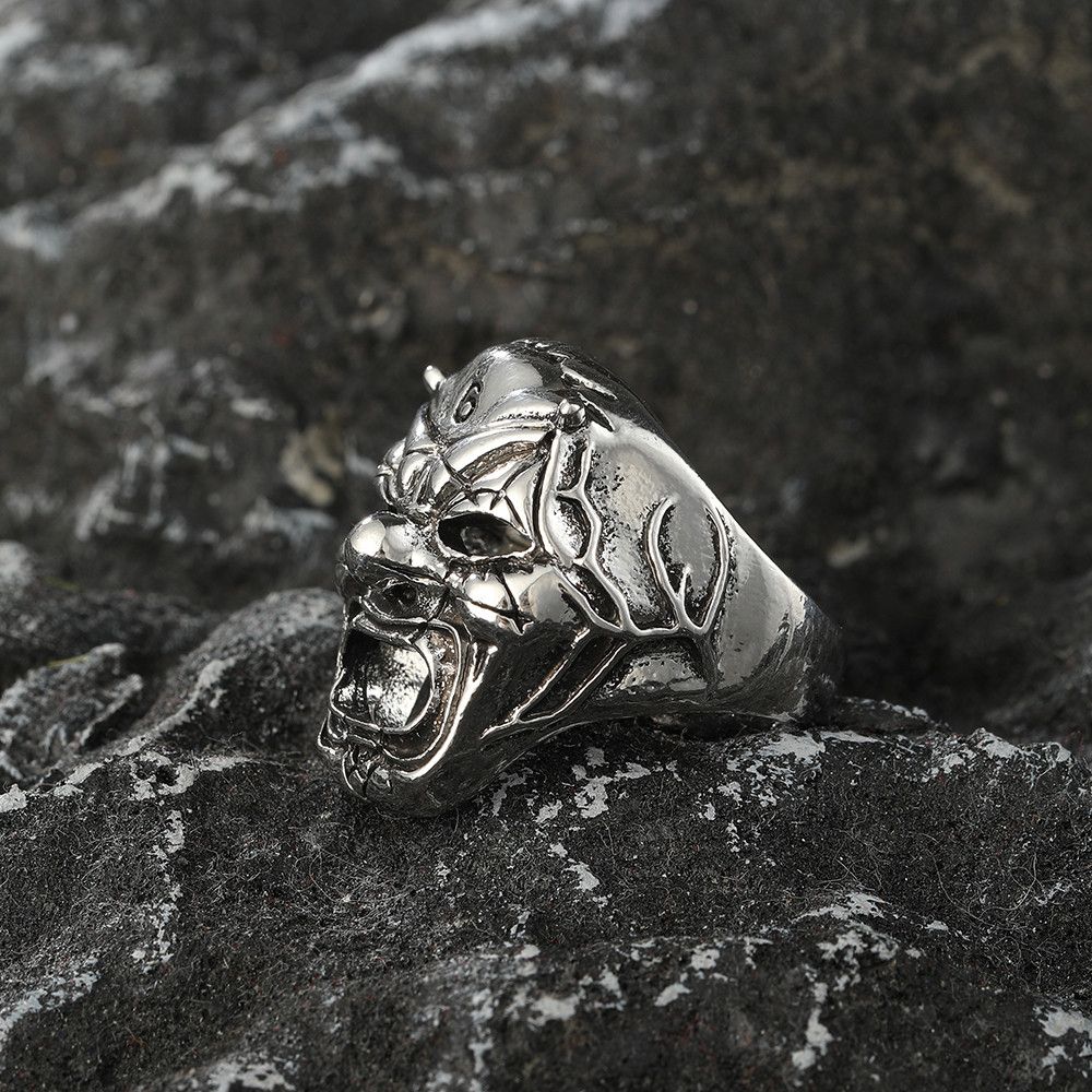 Jewelry × Vintage Resizable Simple Clown Skull Mask Ring Size ONE SIZE - 3 Thumbnail