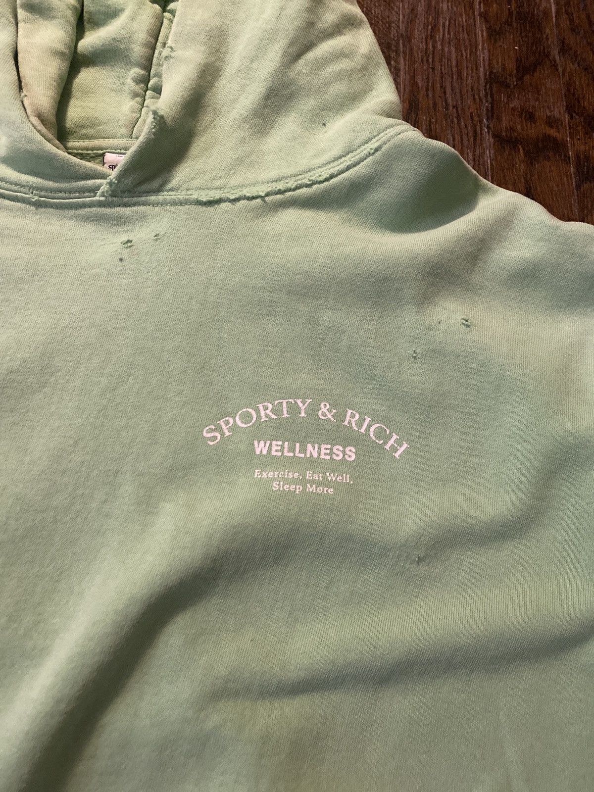 Dover Street Market Sporty & Rich Hand Distressed Hoodie Size XL Size US XL / EU 56 / 4 - 2 Thumbnail