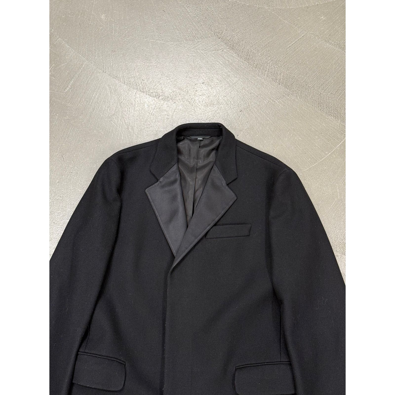 Helmut Lang 2000s Helmut Lang satin collar wool coat Size XXL / US 16-18 / IT 52-54 - 3 Thumbnail