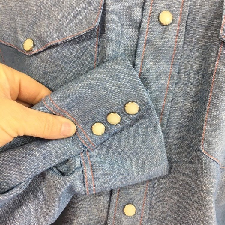 Other Vtg JcPenney BiG MaC Blue Thin CHAMBRAY 50/50 shirt Size US XL / EU 56 / 4 - 11 Thumbnail