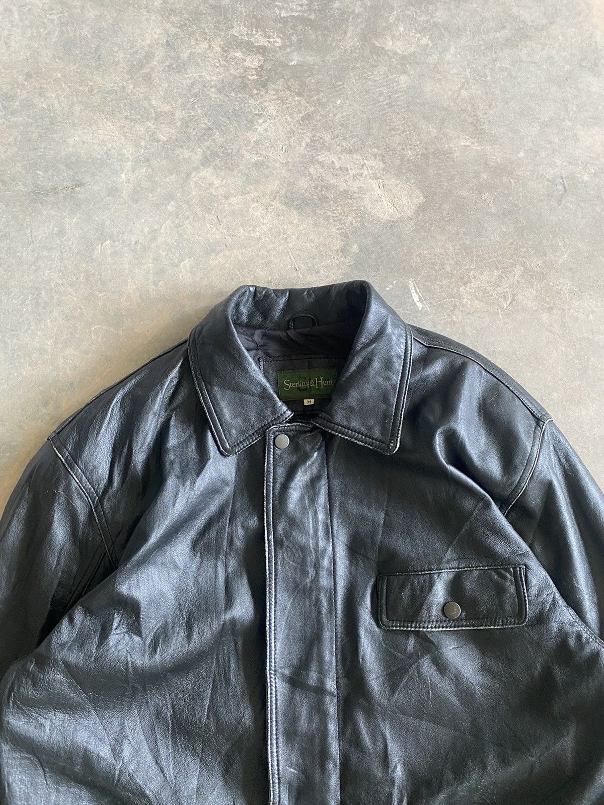 Vintage HUNT SHEEPSKIN LEATHER JACKET CASUAL 90s PUNK LGB Size US M / EU 48-50 / 2 - 3 Thumbnail