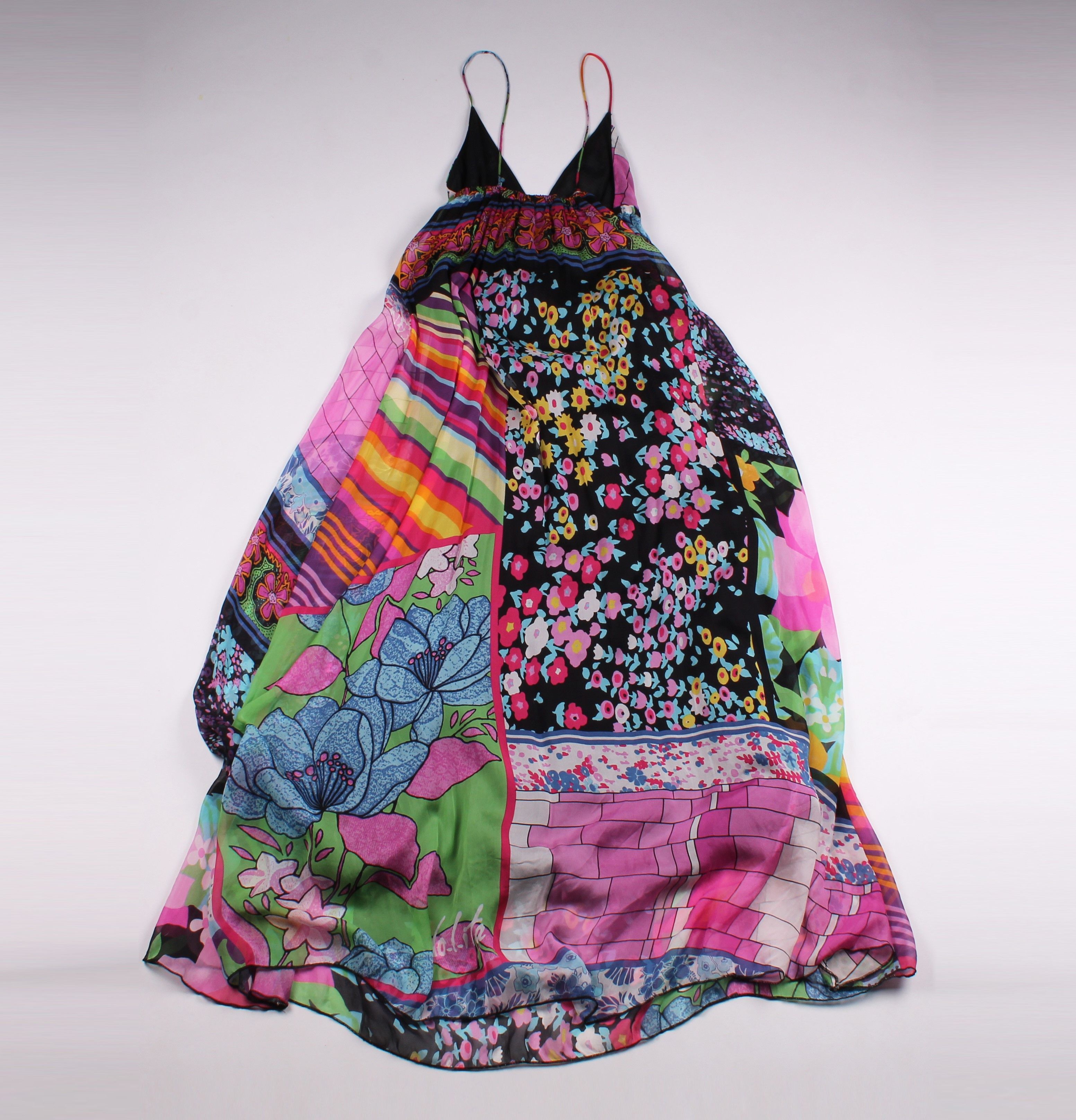 Vintage NoLita North Little Italy Y2K Boho Silk Maxi Dress Size M / US 6-8 / IT 42-44 - 11 Thumbnail