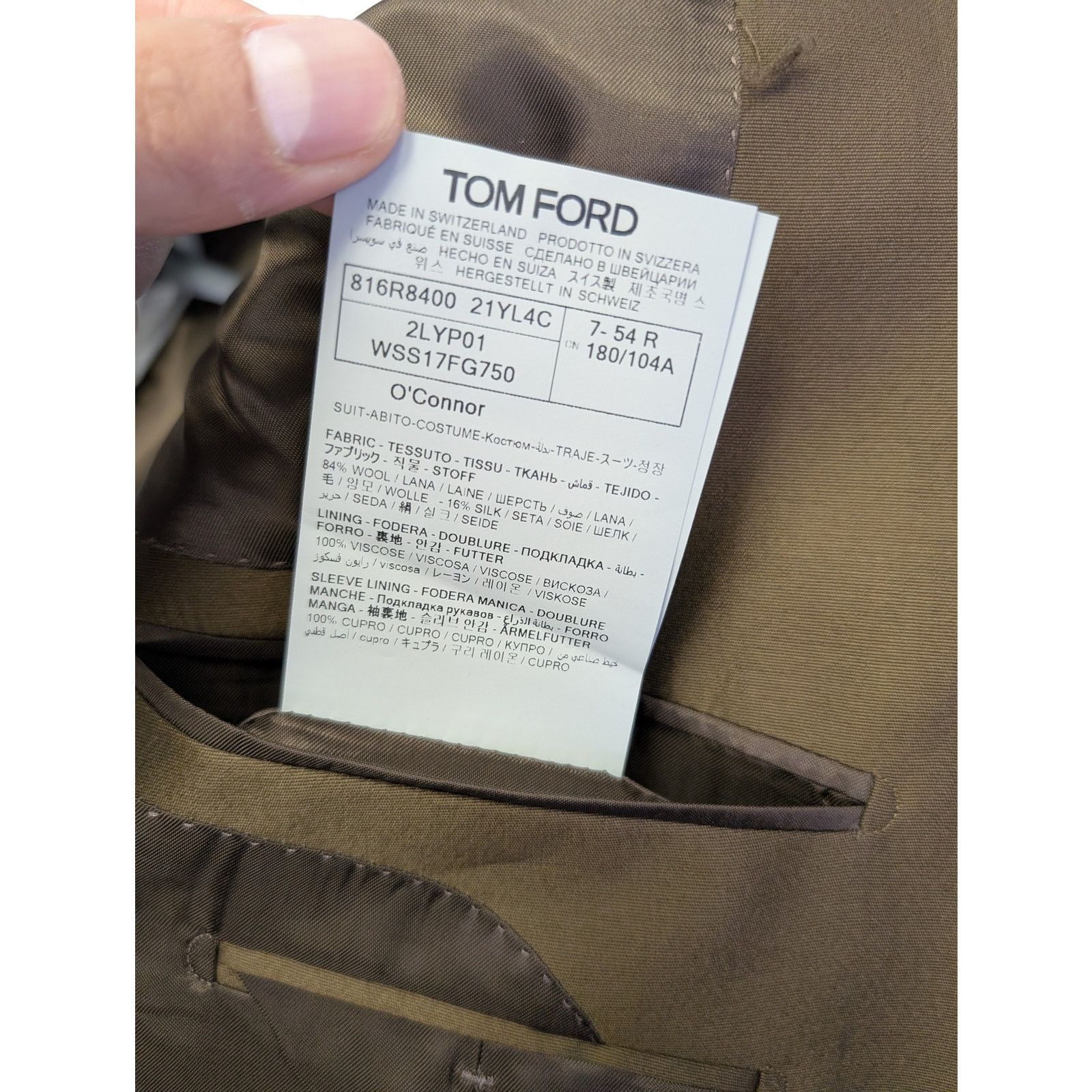Tom Ford o1rshd1 Men's Suits Blazer Pants in Brown Size US L / EU 52-54 / 3 - 18 Thumbnail