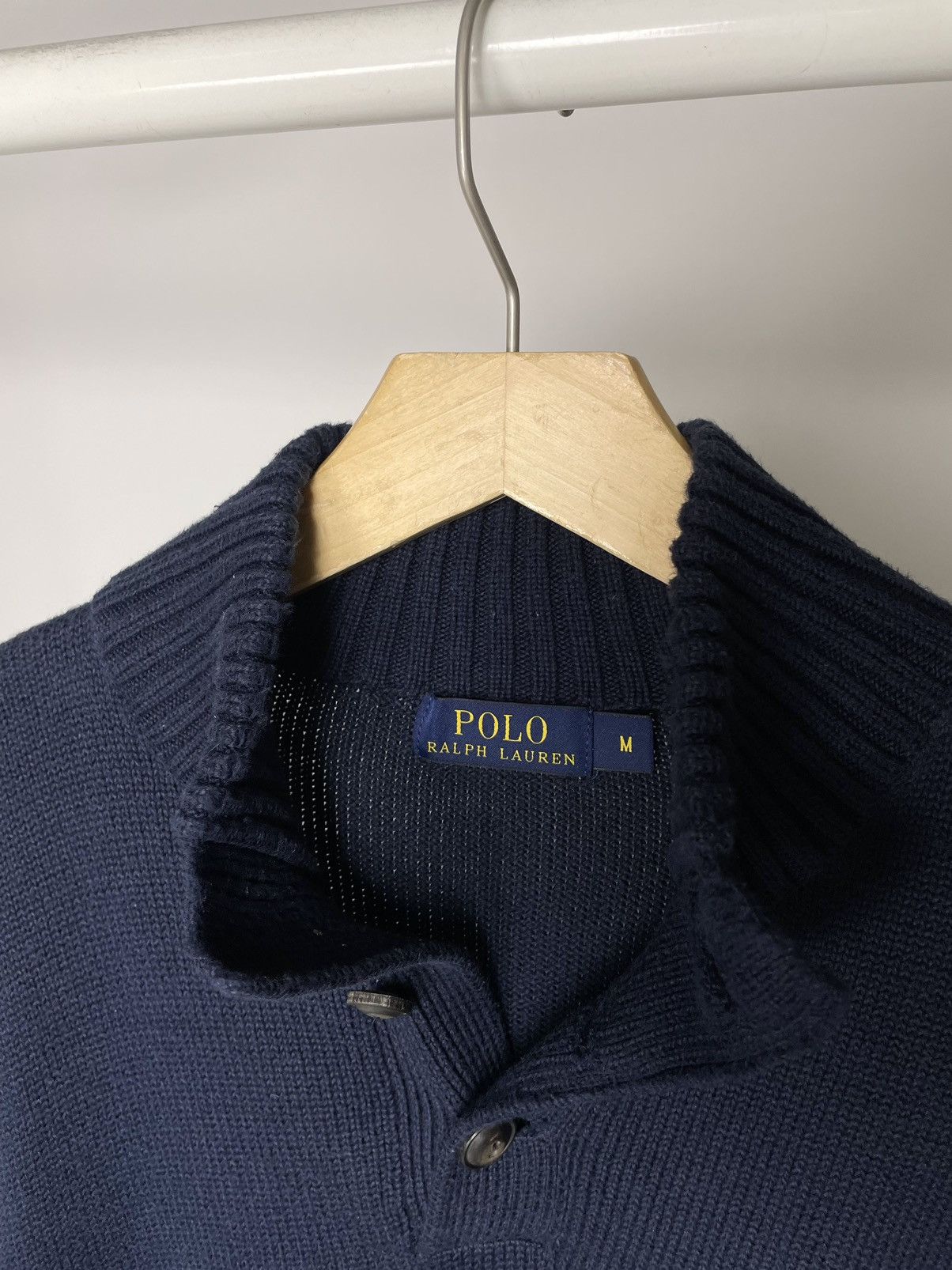 Polo Ralph Lauren Polo by Ralph Lauren High Collar Button up Blue Sweater Knit Size US M / EU 48-50 / 2 - 5 Thumbnail