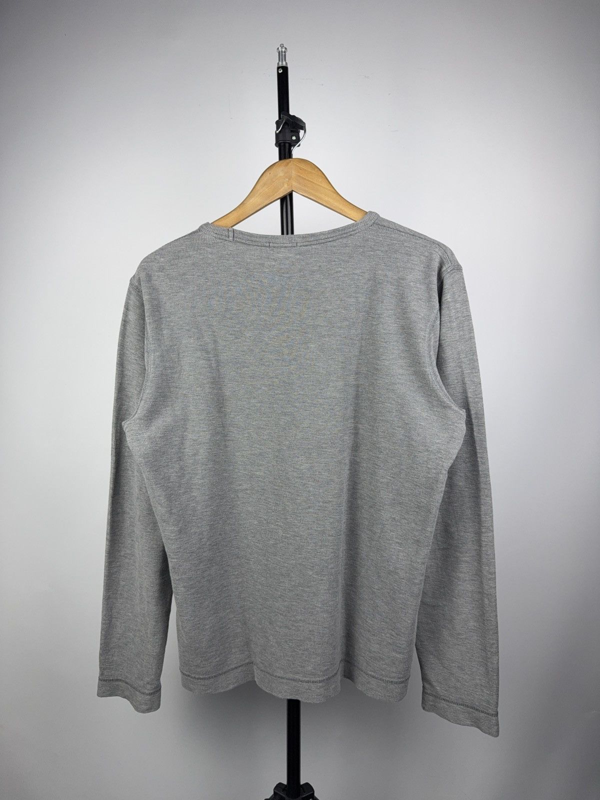 Hugo Boss Luxury BOSS Slim Fit Gray Waffle Knit Long Sleeve Shirt M Size US M / EU 48-50 / 2 - 10 Thumbnail