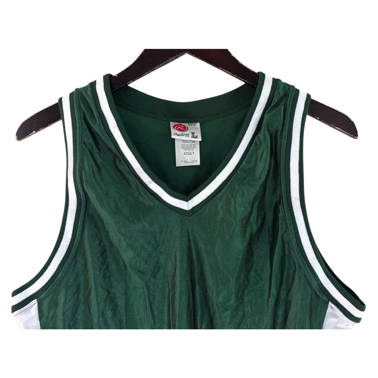 Vintage VINTAGE Rawlings Jersey Shirt Mens 90s Tank NOS NWT Green 34" Long 22" Across Made in USA Basketball Daisy? Size US L / EU 52-54 / 3 - 4 Thumbnail