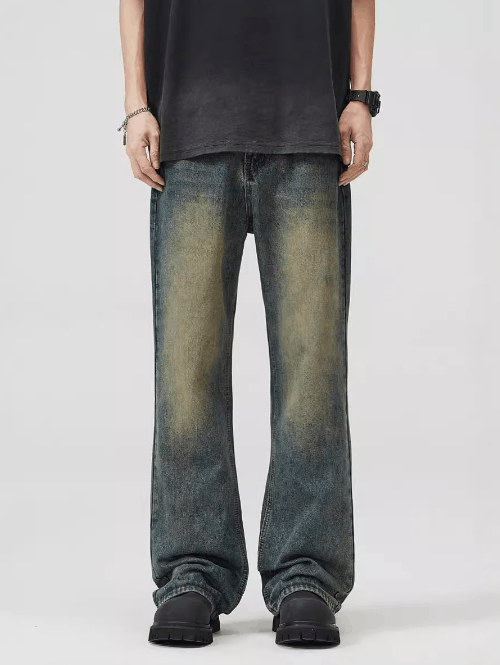 Japanese Brand Retro blue men's loose flared baggy jeans Size US 32 / EU 48 - 1 Thumbnail