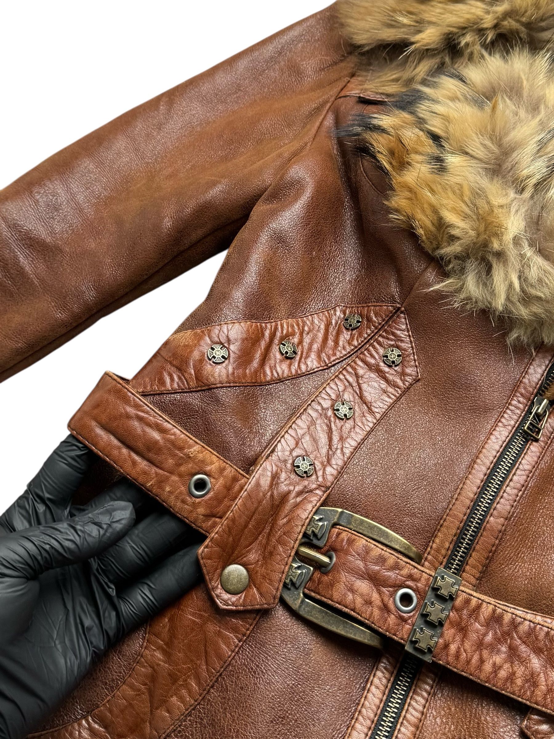Vintage 90's Real Sheepskin Coat With Real Fur Neck(V408) Size S / US 4 / IT 40 - 4 Thumbnail