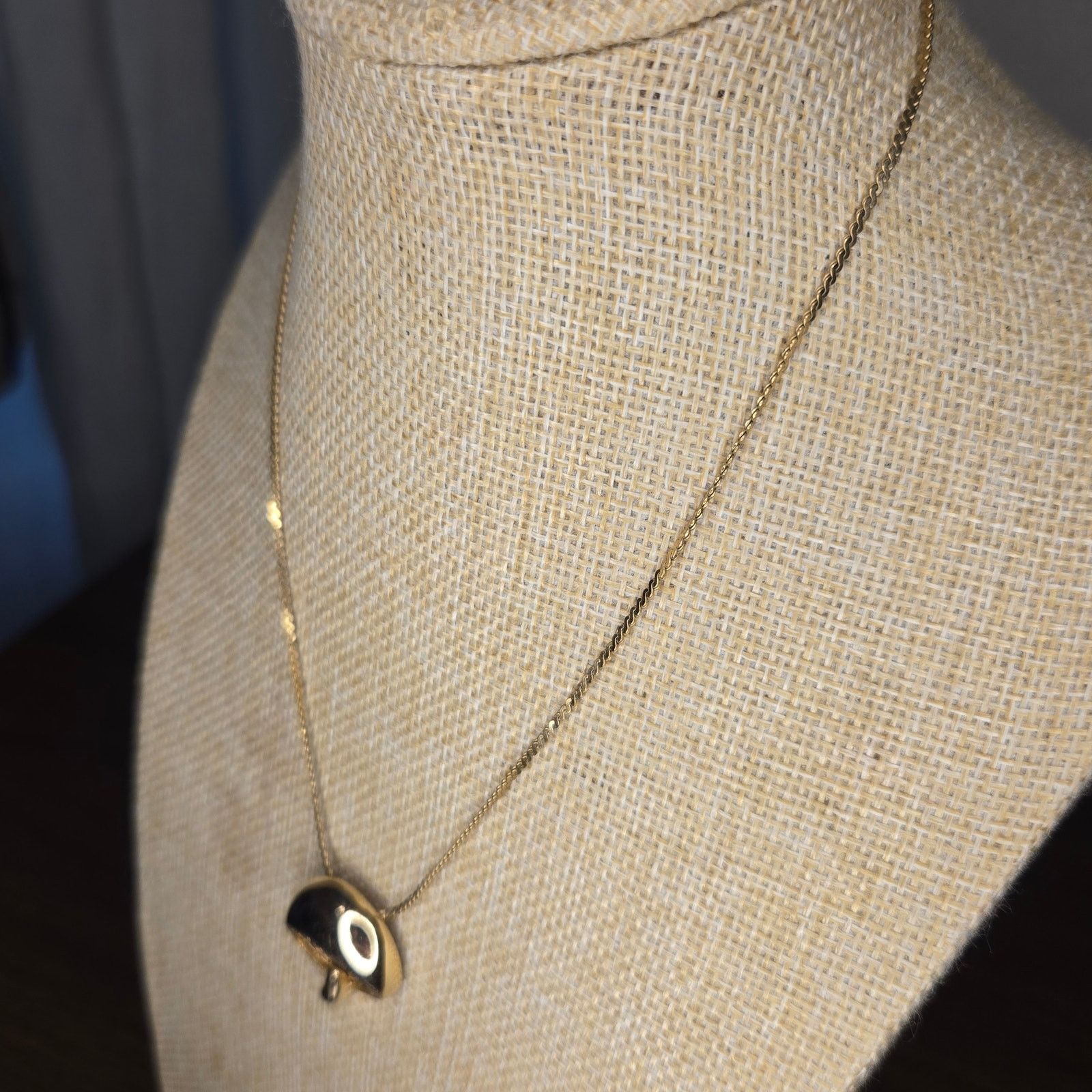 Vintage Vintage Gold Tone Shroom Pendant Necklace Gold Filled Chain Size ONE SIZE - 10 Thumbnail