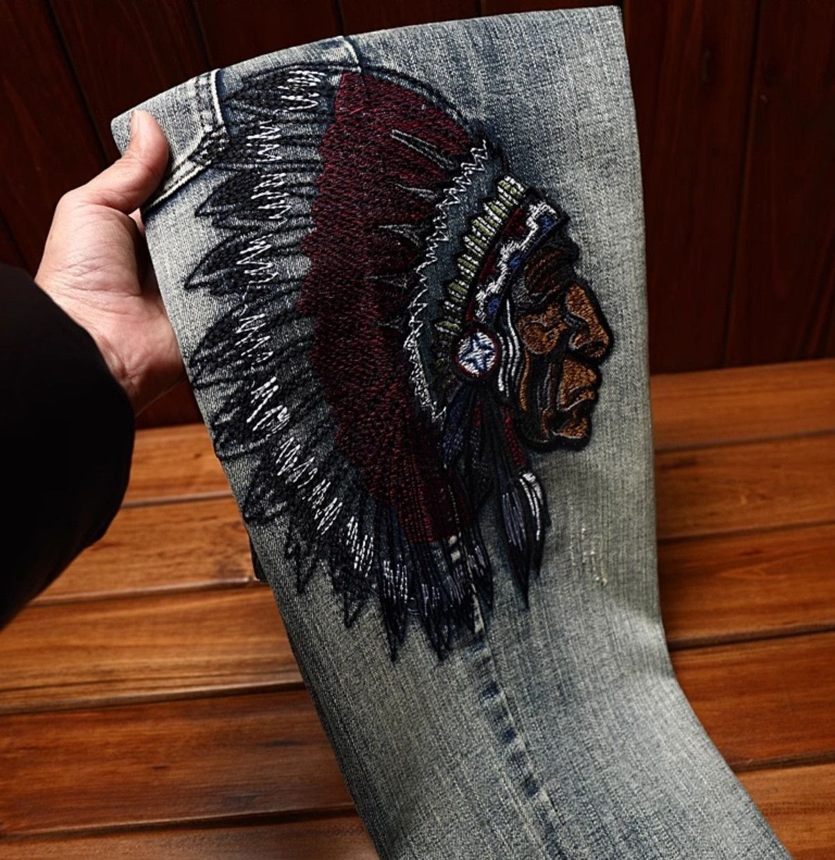 Designer × Japanese Brand Slim Fit Embroidery Jean Size US 37 - 1 Thumbnail