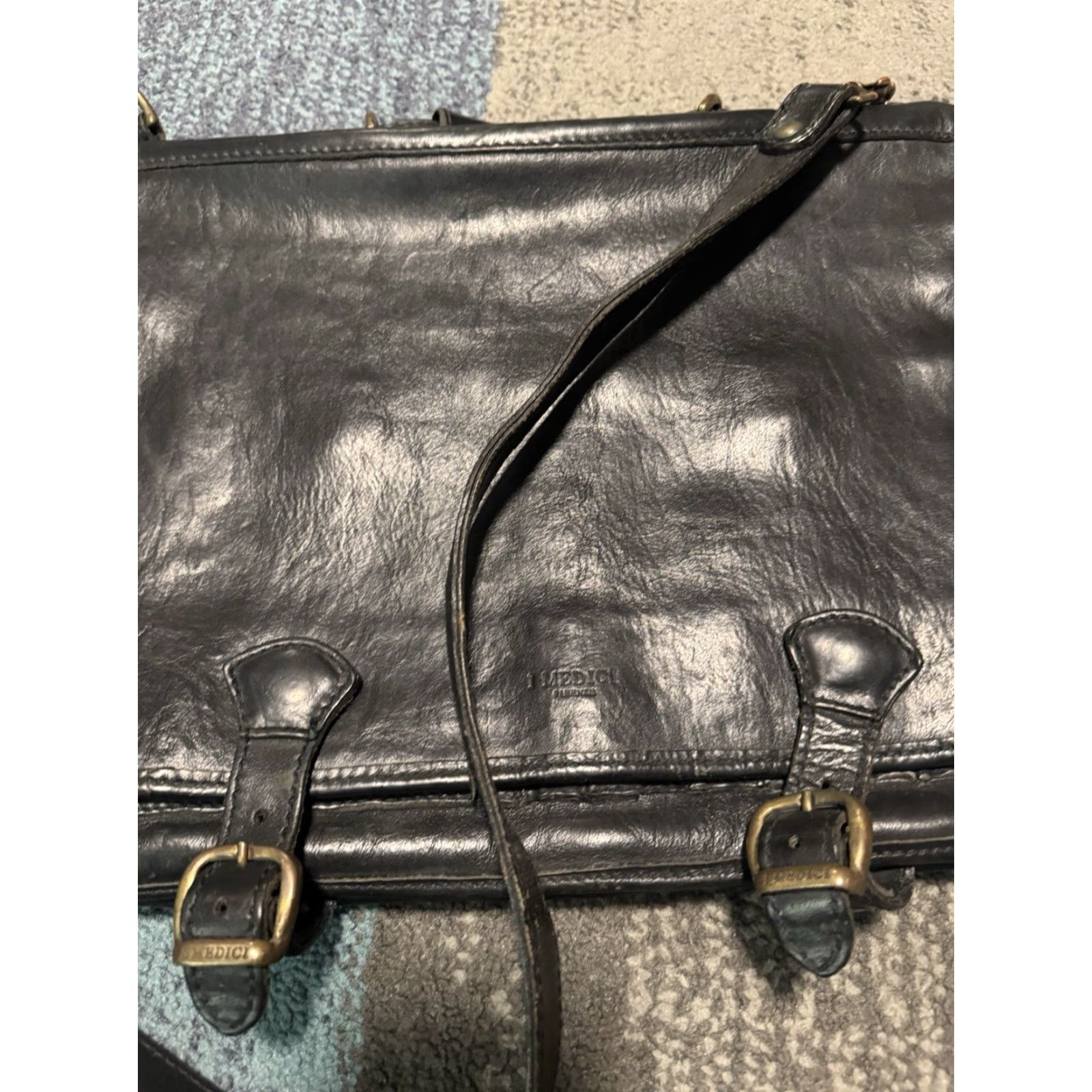 Vintage VINTAGE I Medici Firenze Made In Italy Leather black Messenger Shoulder Bag 15 Size ONE SIZE - 2 Thumbnail