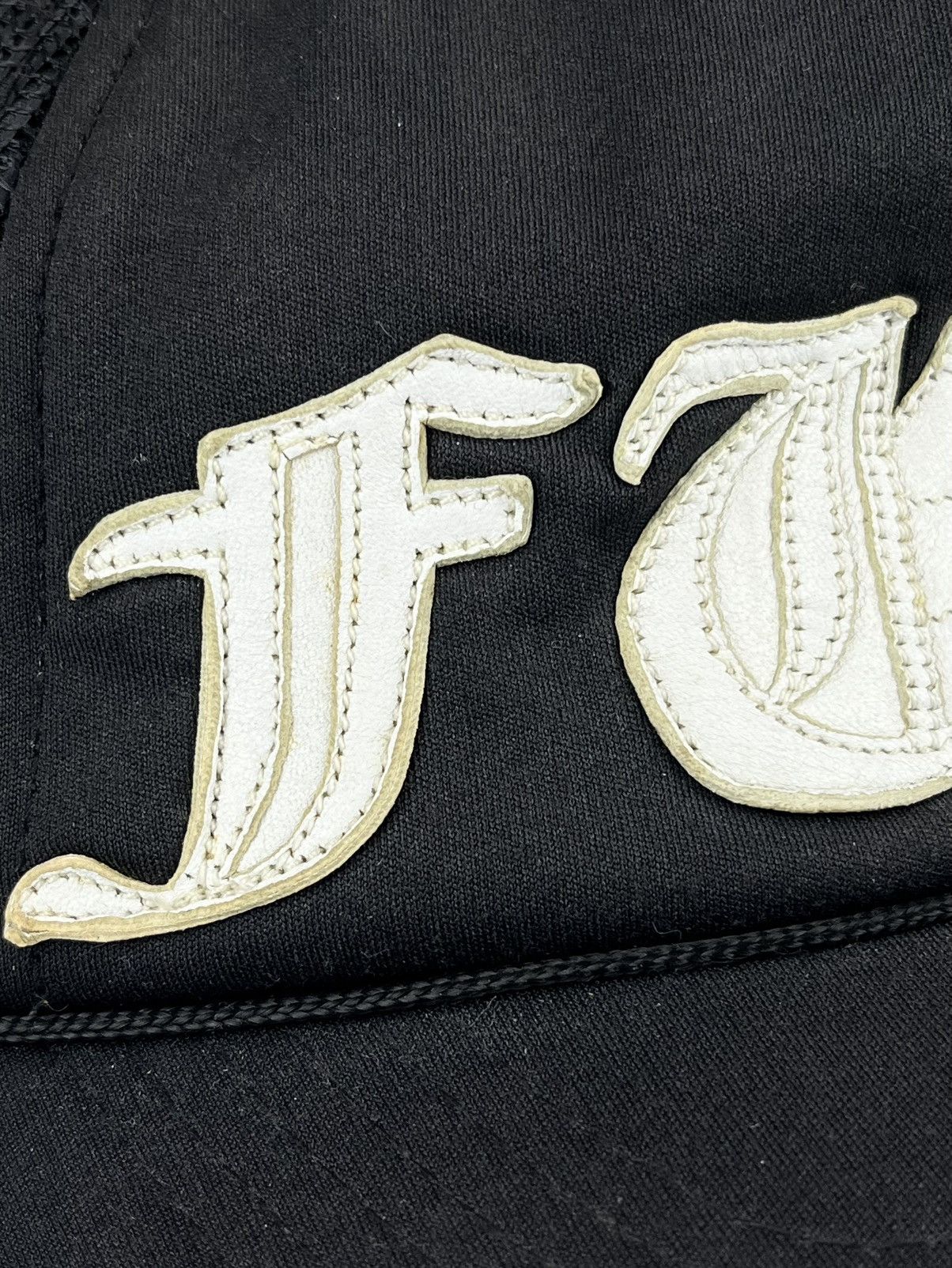 Chrome Hearts Chrome Hearts Fuck Leather Patch Black Trucker Hat Size ONE SIZE - 3 Thumbnail