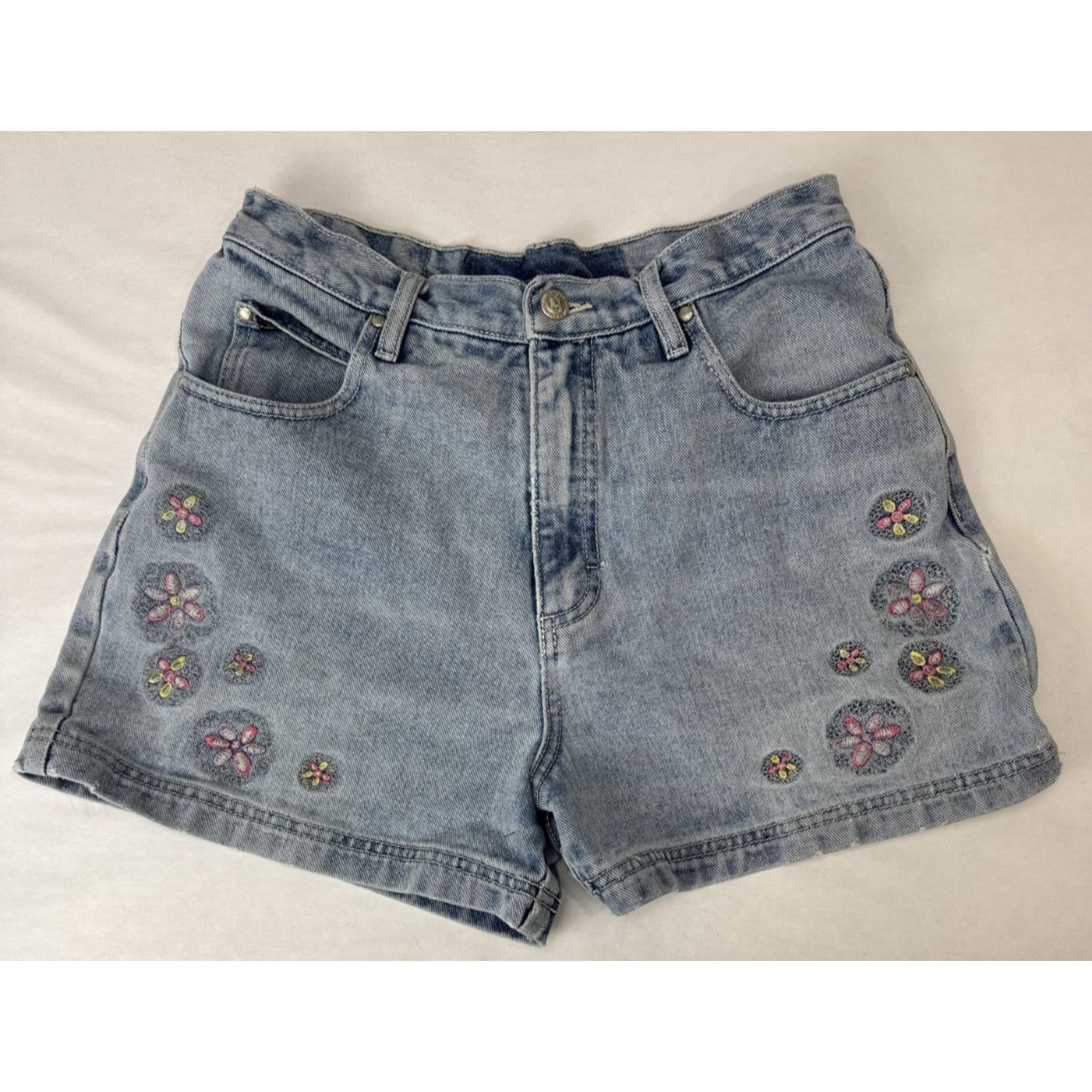 Other Vtg 80s No Excuses Embroidered Floral Jean Short Festival 9 Size 28" / US 6 / IT 42 - 1 Thumbnail