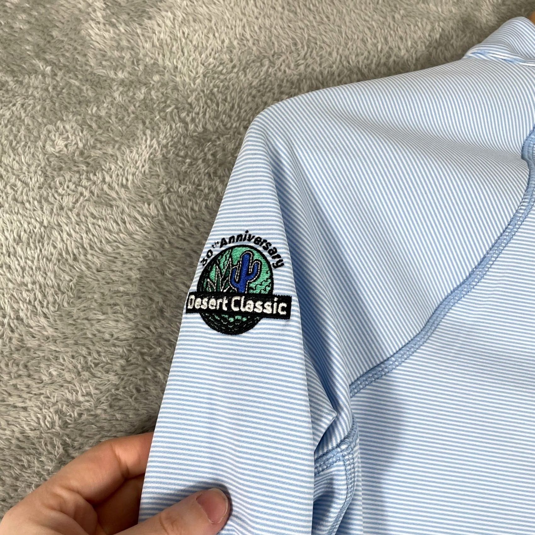 Peter Millar Peter Millar Pullover Womens S Blue Quarter Zip Striped Desert Classic Golf Size S / US 4 / IT 40 - 5 Thumbnail