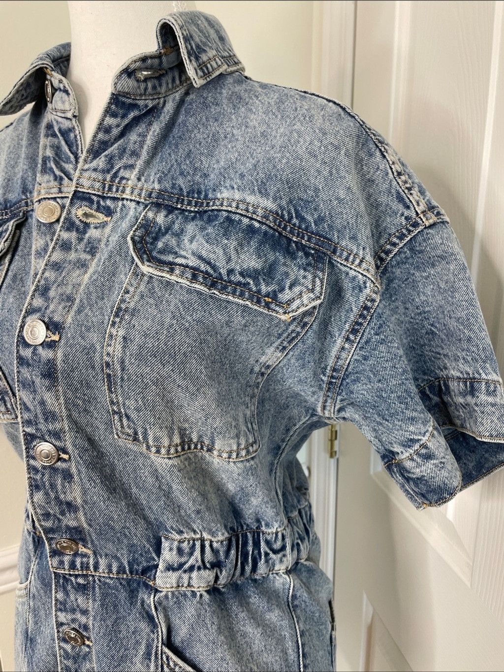 Free People NWT We The Free Marci Denim Overall Short XS Size 25" / US 0 / IT 36 - 4 Thumbnail