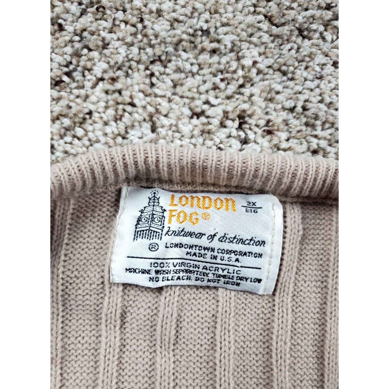 London Fog VINTAGE London Fog Sweater Vest 2XB Brown V-Neck Pullover Ribbed USA Made 80s Mens Big & Tall Brown Vest 90s Theme Pullover Knit Mock Neck? Size US XXL / EU 58 / 5 - 3 Thumbnail