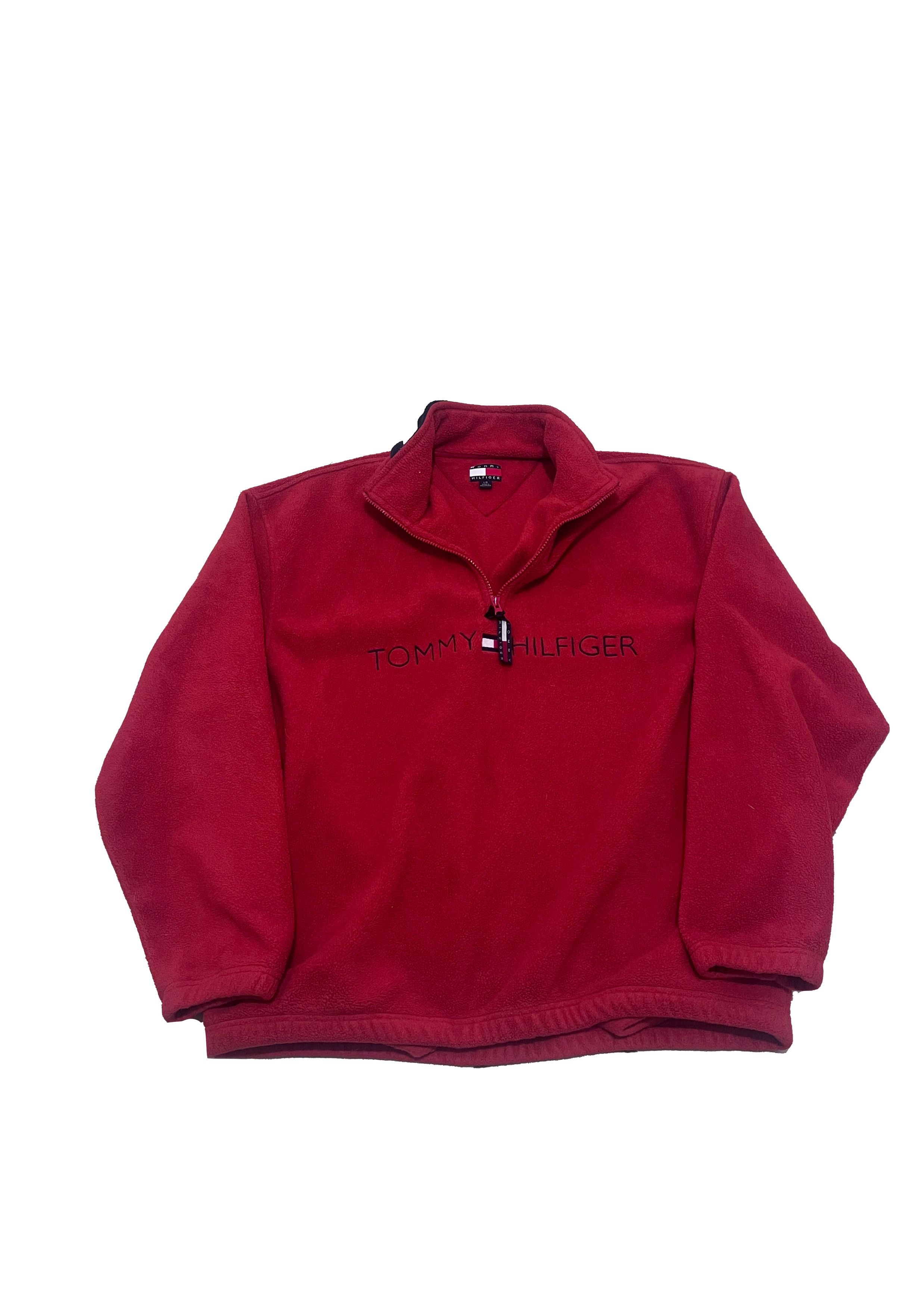 Tommy Hilfiger × Vintage Vintage Tommy Hilfiger Fleece Flag Spellout Pullover Size L Size US L / EU 52-54 / 3 - 1 Thumbnail