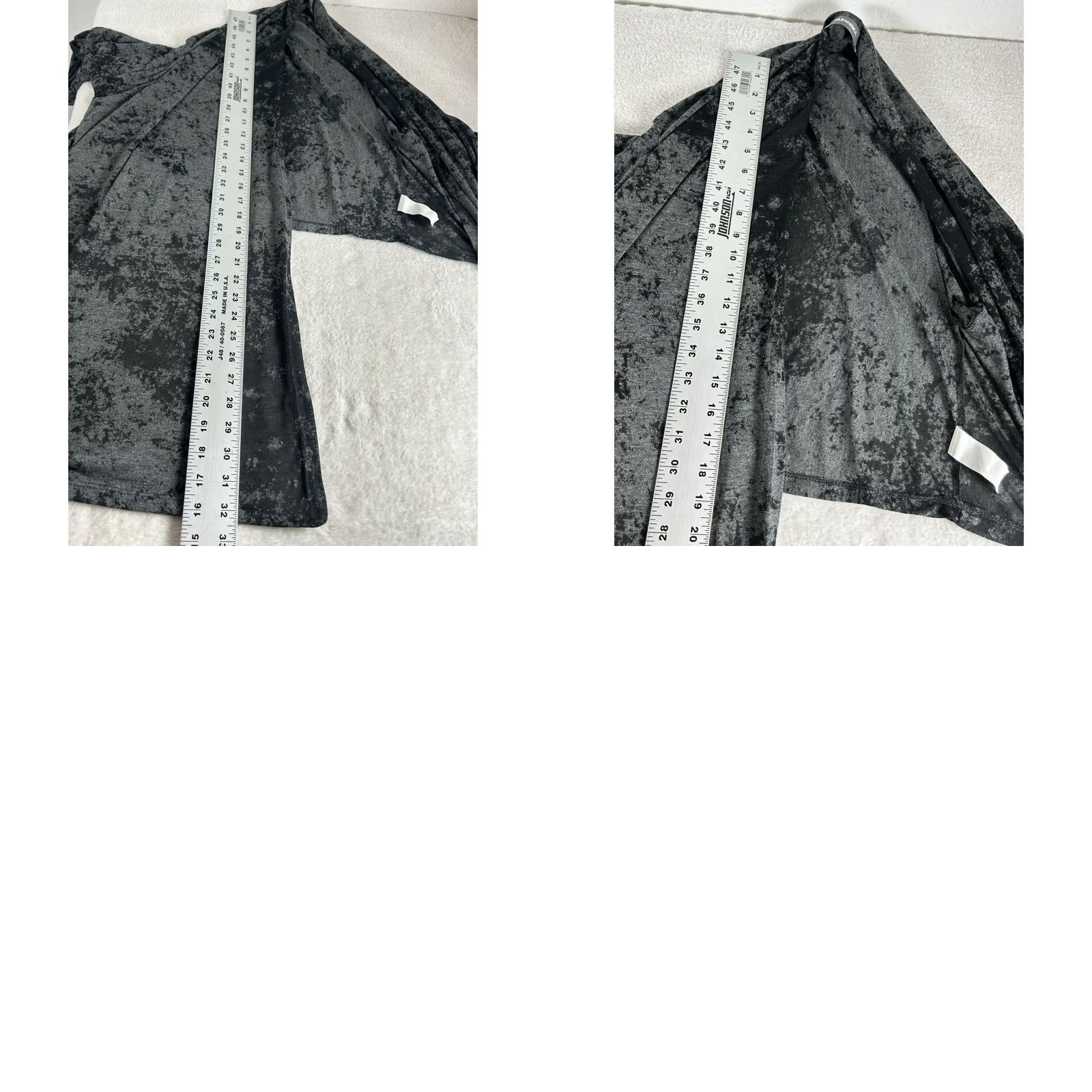 Vintage Alembika Cardigan Open Front Gray Black Abstract Print Lagenlook Size S/M Womens Dressy Casual Knit Sleeve Long Draped Open-Front Bohemian All Season Size S / US 4 / IT 40 - 8 Thumbnail